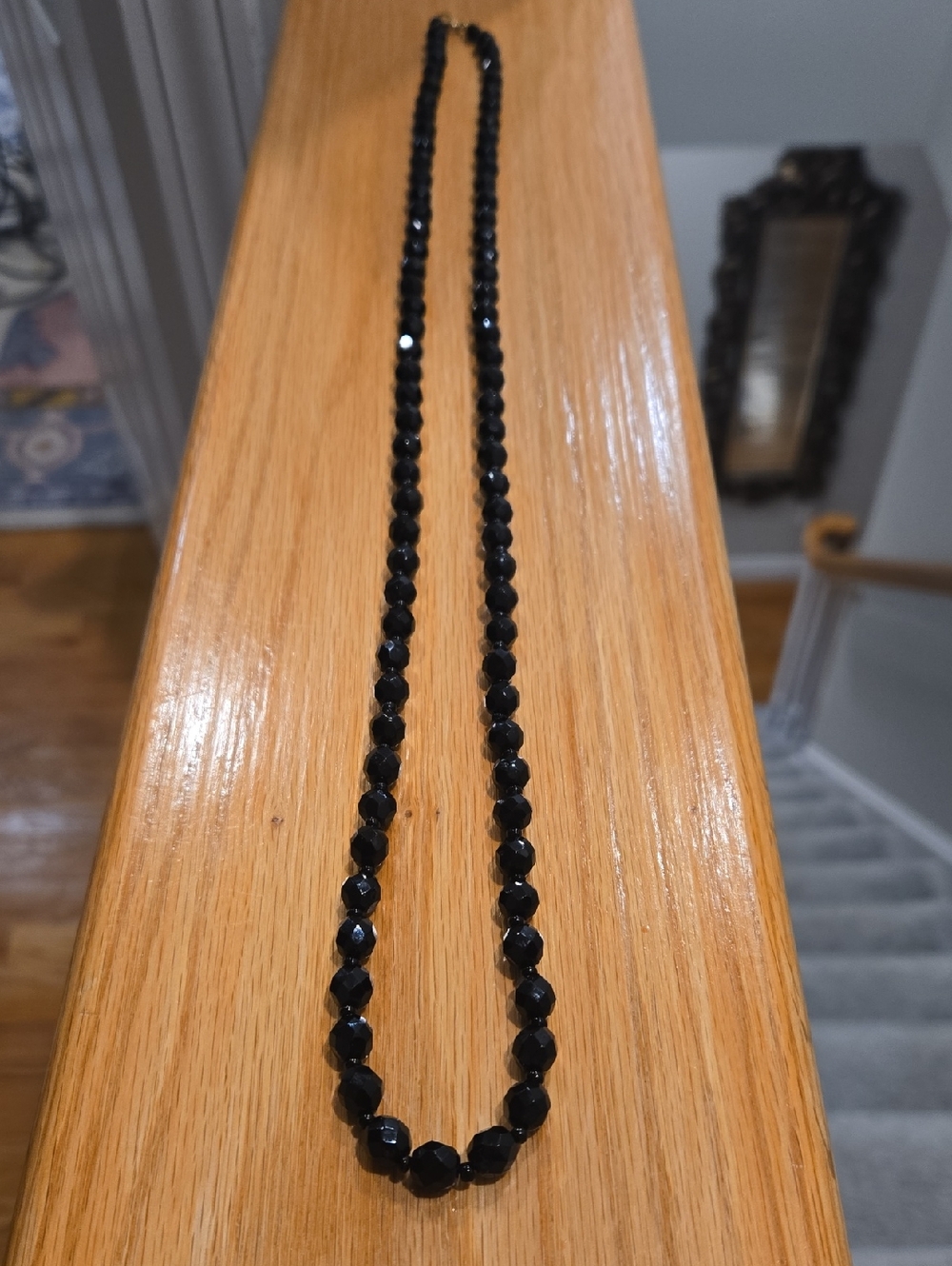 Vintage Classic Black Beaded Necklace